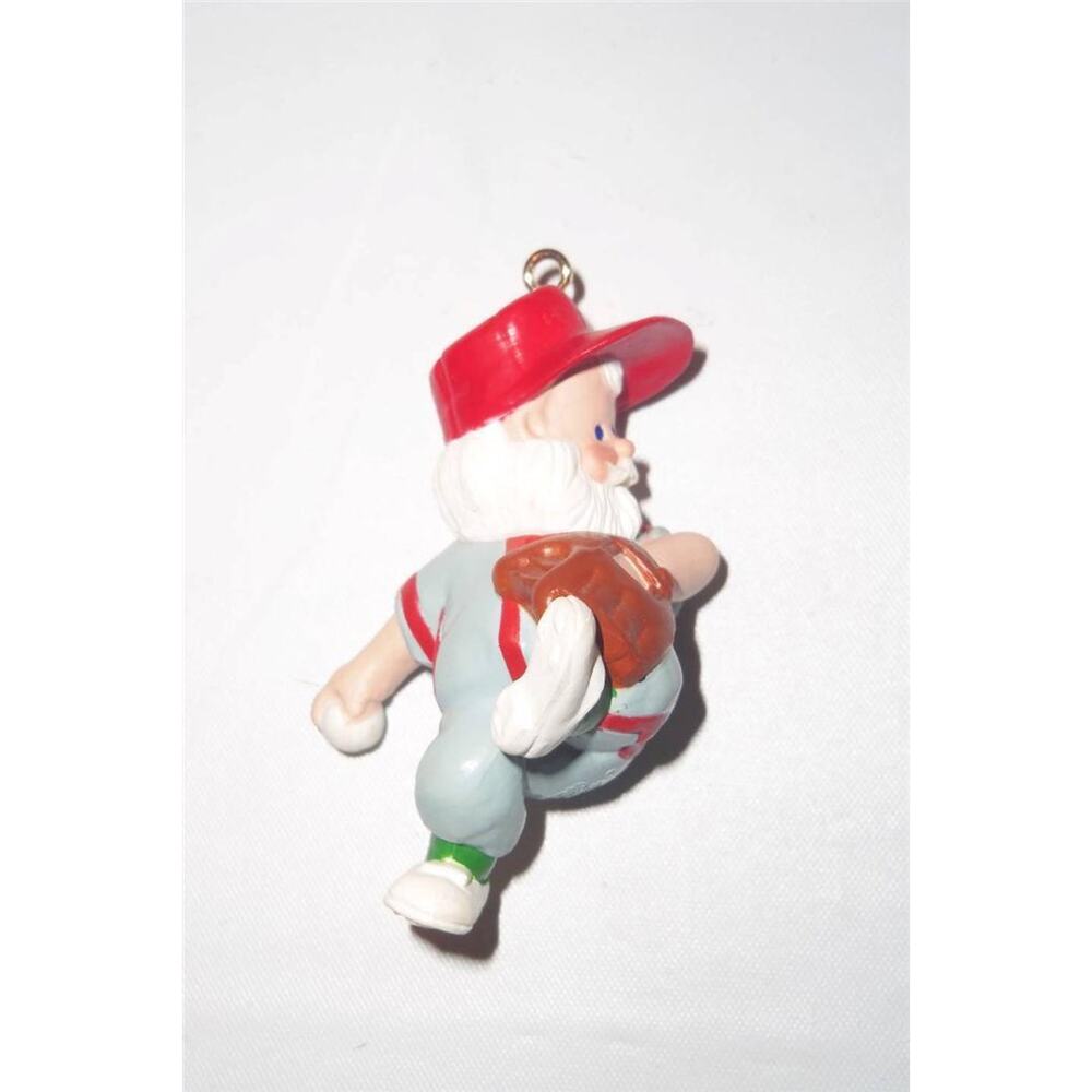 Santa Baseball Player Ornament Christmas Hallmark 1989 -011432